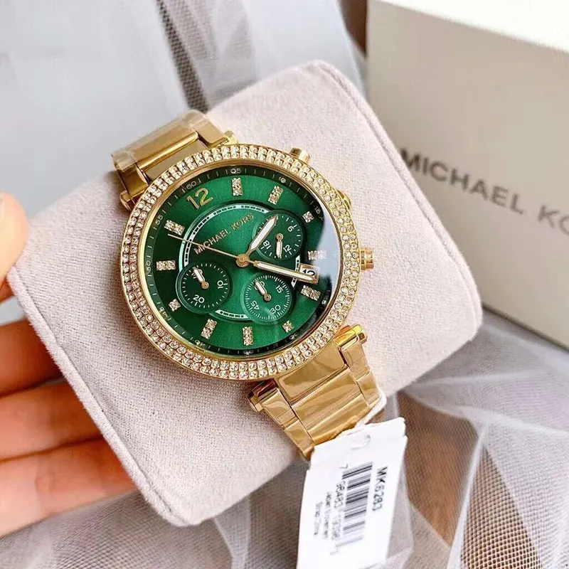 Michael Kors Parker Chronograph Green Dial Ladies Watch- MK6263